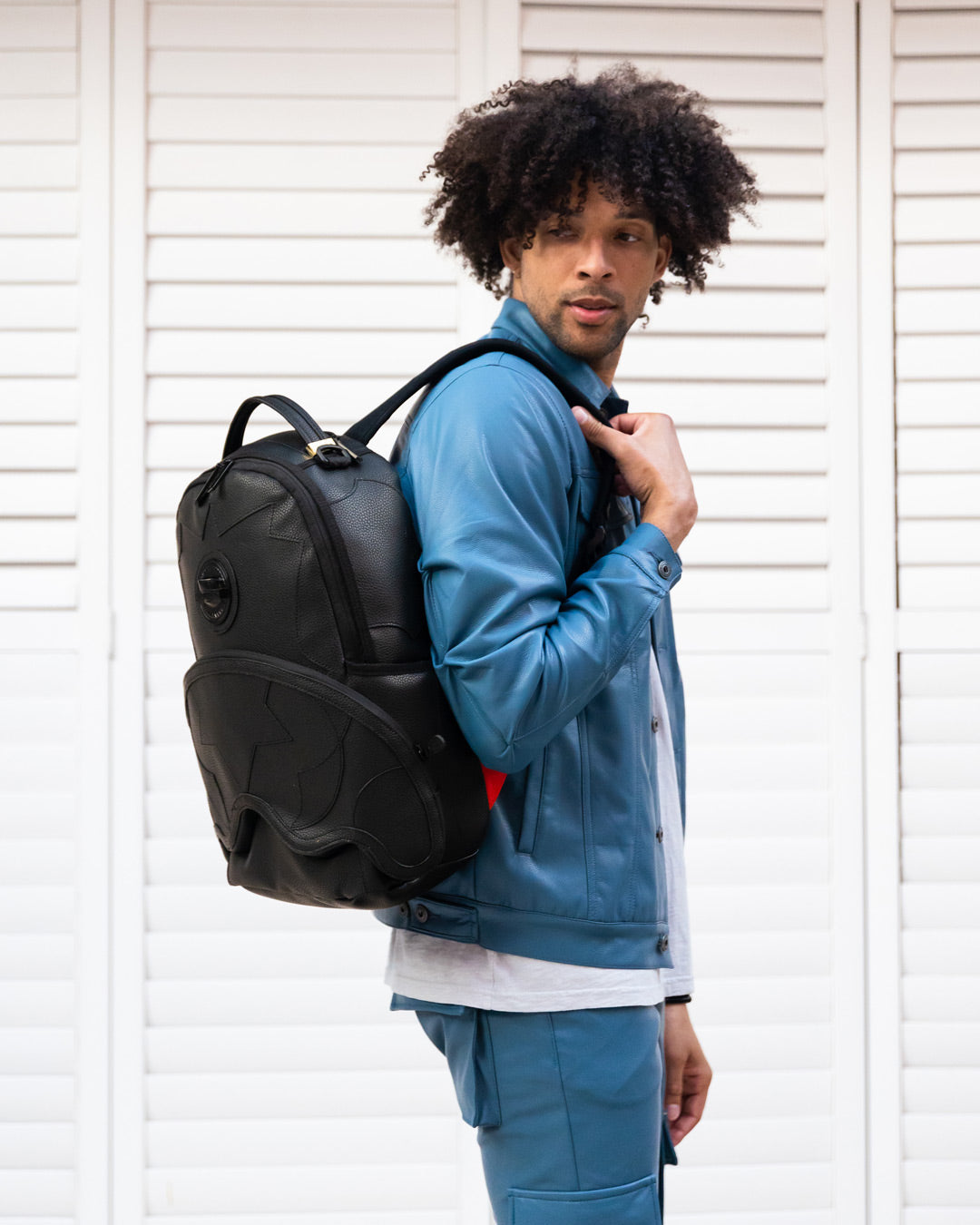 Heavy Metal Shark Black Backpack (Dlxv) - Image 2