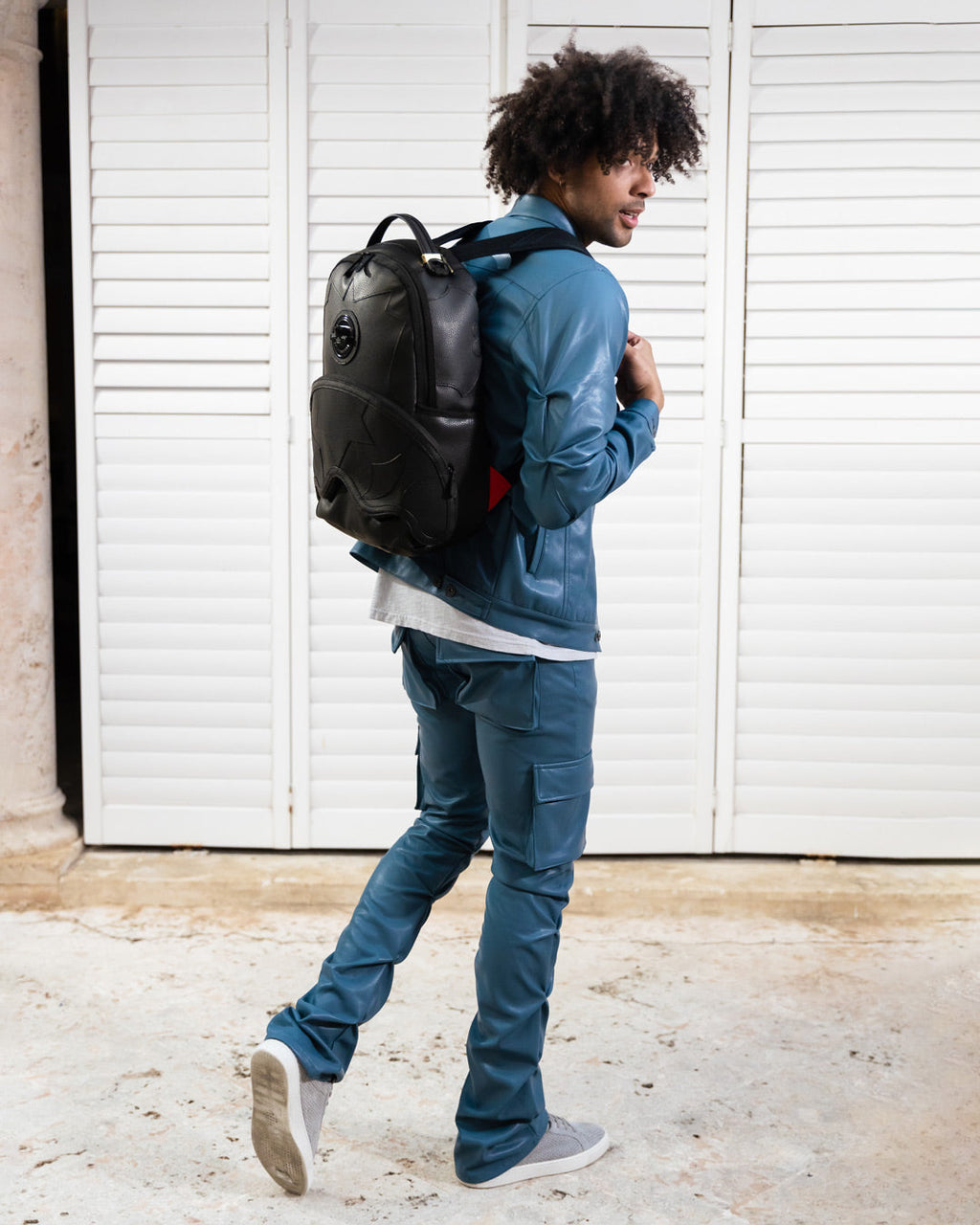 Heavy Metal Shark Black Backpack (Dlxv) - Image 4