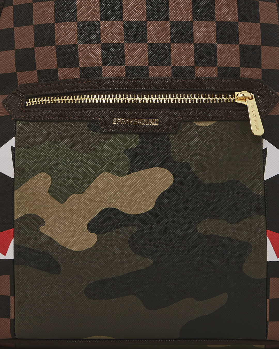Exterior Gold Zip Pocket Sharks in Paris Savage Backpack - Image 10
