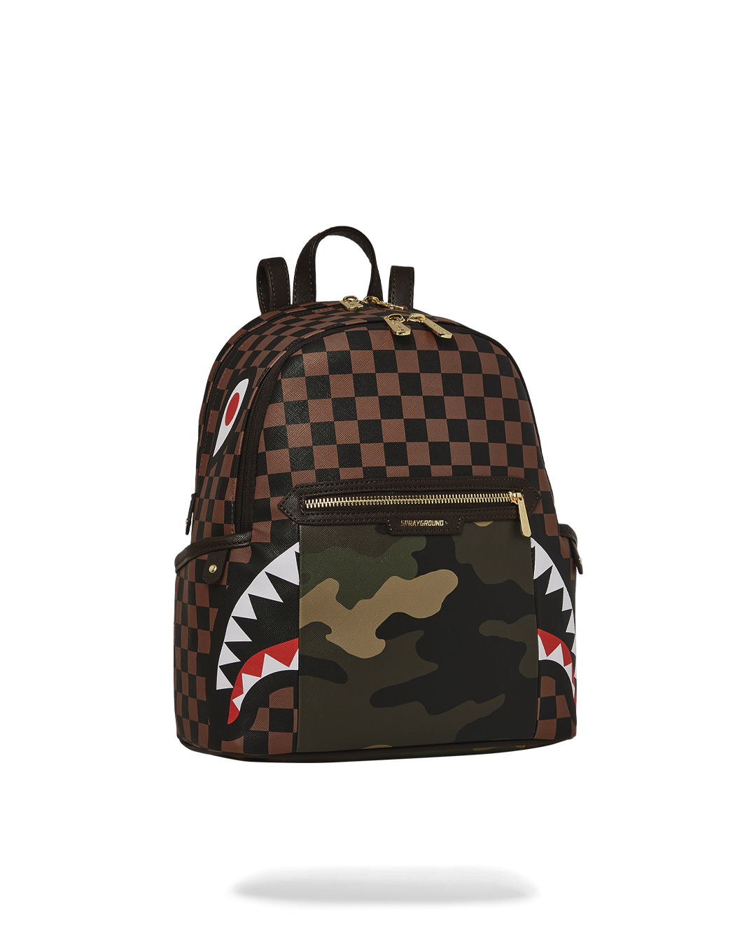 Exterior Gold Zip Pocket Sharks in Paris Savage Backpack - Image 3