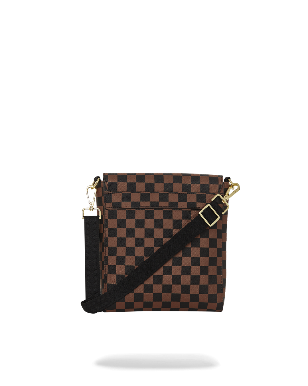 Exterior Gold Zip Pocket Sharks in Paris Messenger Sling Bag - Image 5