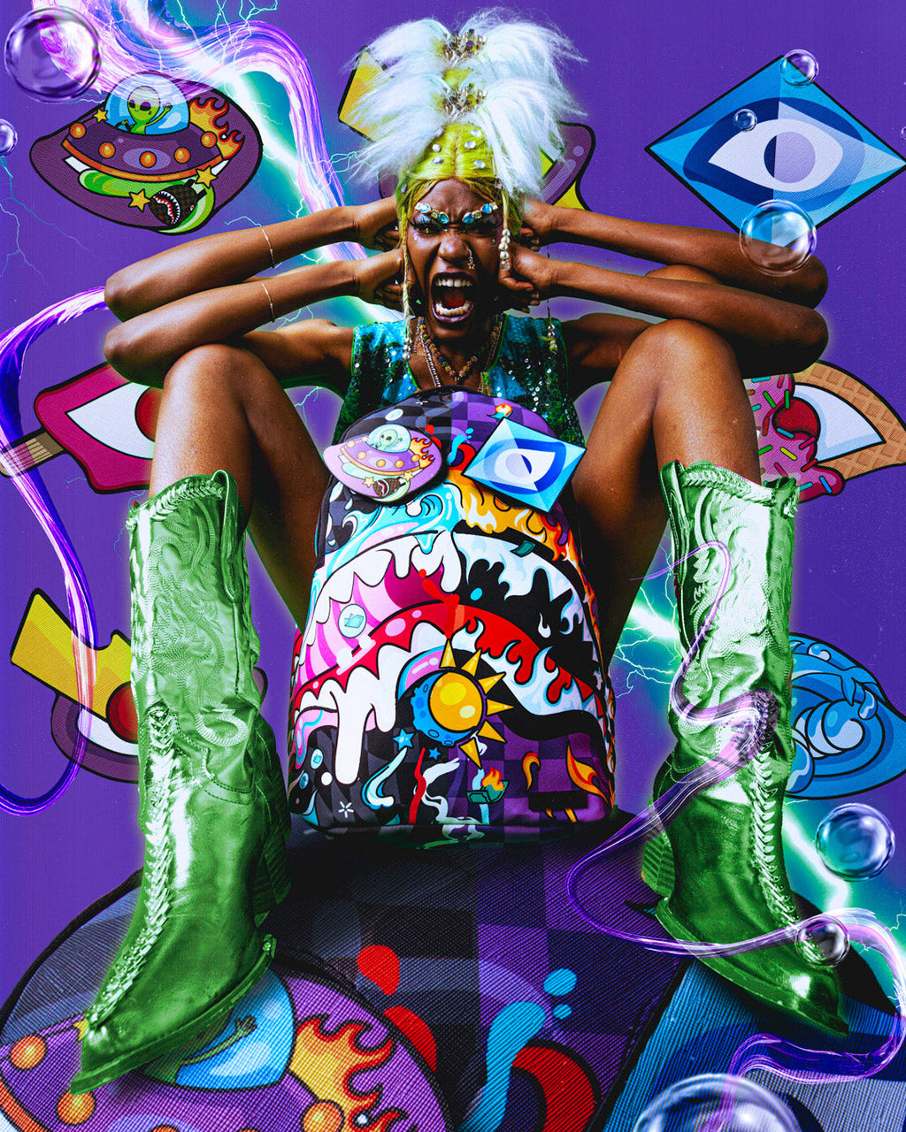Mad Scientist (6 Removable Eyes) Backpack - Image 4