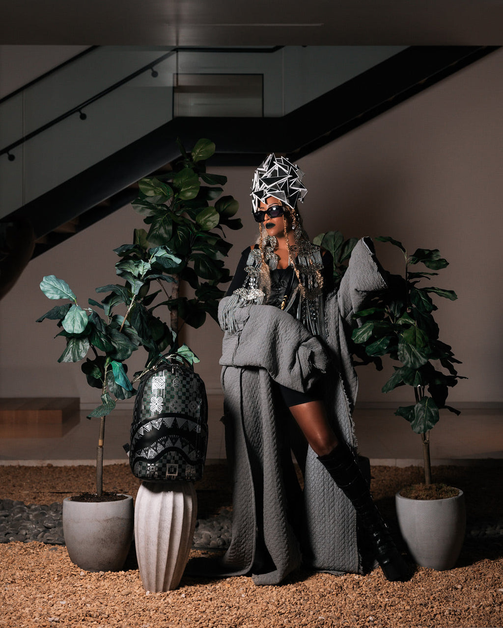 African Intelligence 9 Power Glyphics Backpack - Sandflower Collab - Image 22