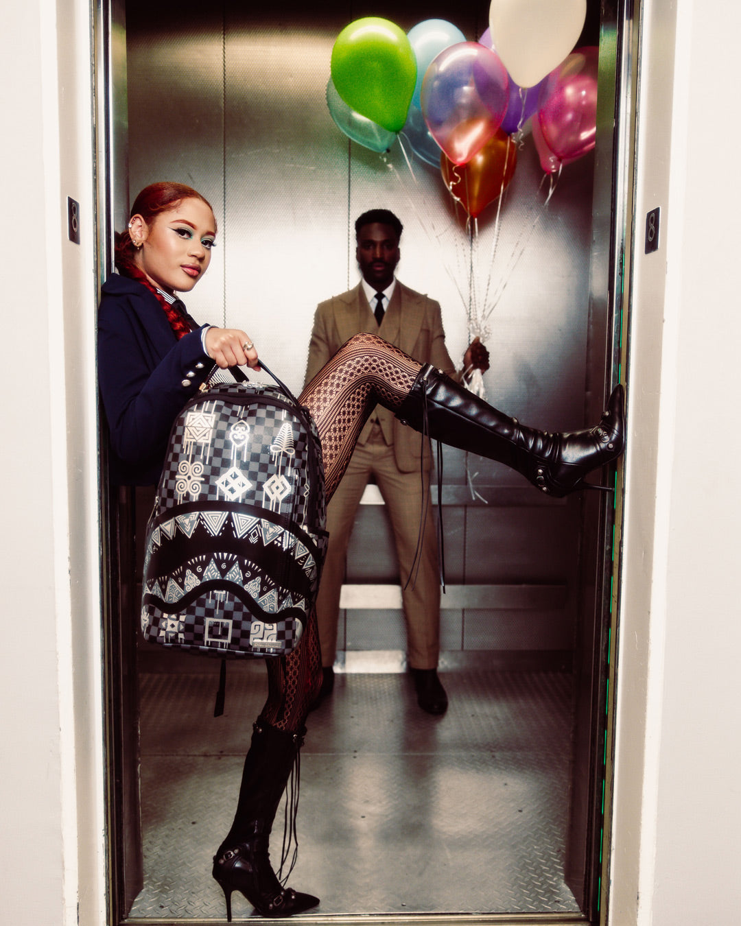 African Intelligence 9 Power Glyphics Backpack - Sandflower Collab - Image 2