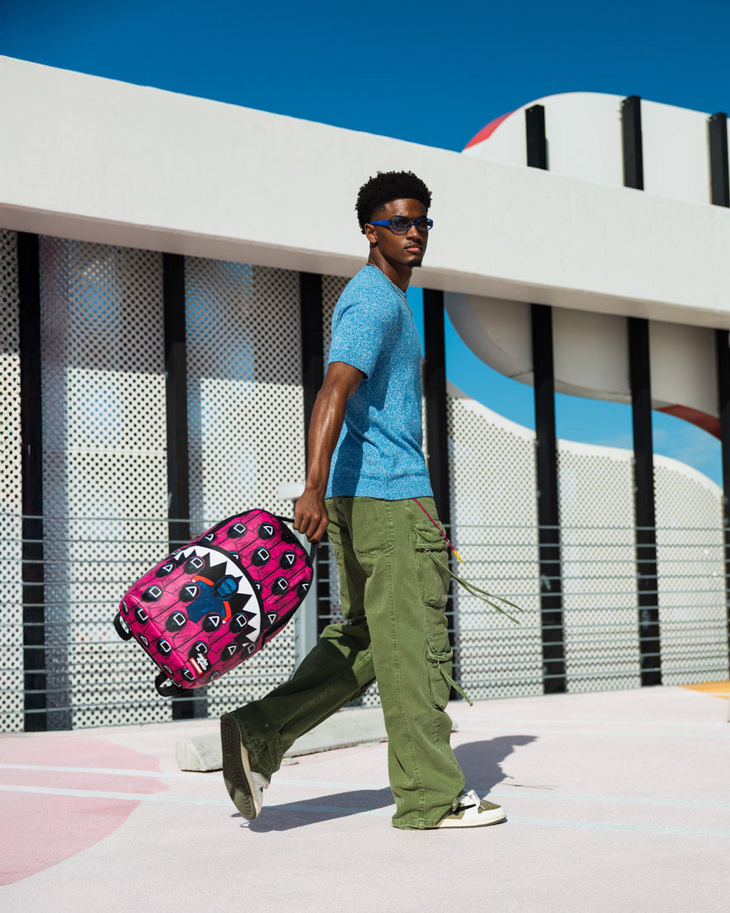 Squid Game Collab Front Man & Pink Guard Sharks Backpack - Image 4