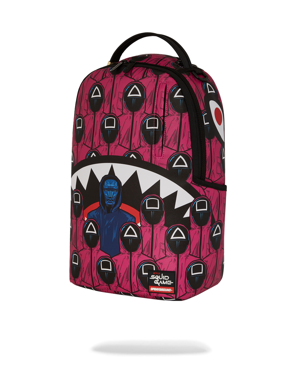 Squid Game Collab Front Man & Pink Guard Sharks Backpack - Image 9