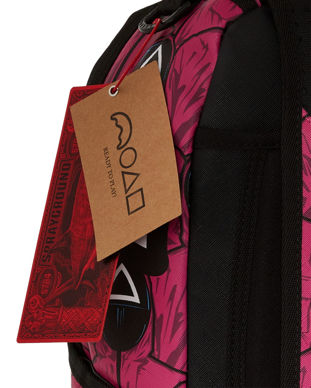 Squid Game Collab Front Man & Pink Guard Sharks Backpack - Image 15