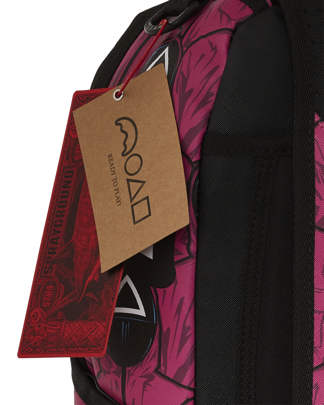 Squid Game Collab Front Man & Pink Guard Sharks Backpack - Image 15