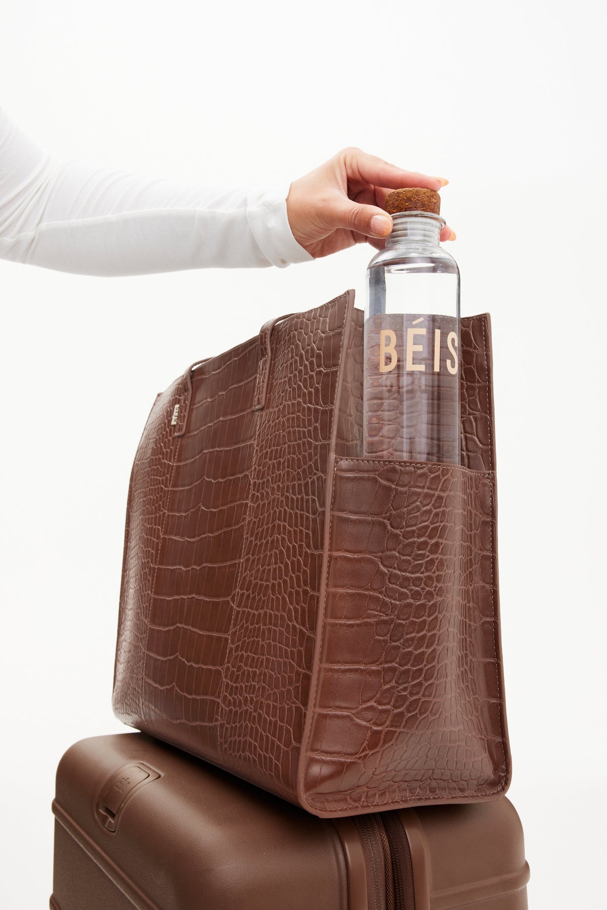 The Large Work Tote in Maple Croc - Image 8