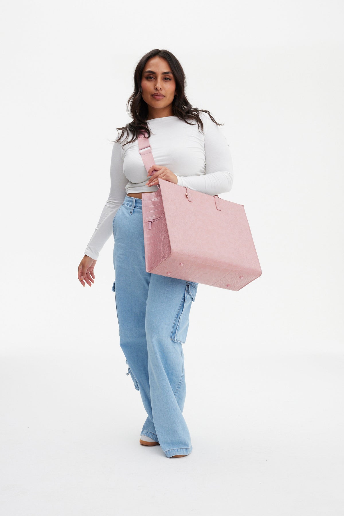 Resale The Large Work Tote in Atlas Pink Croc - Image 8