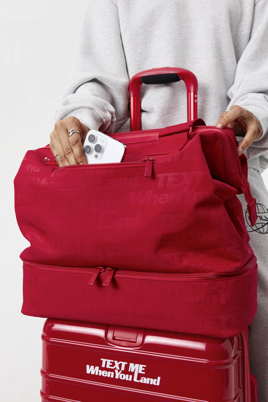 The Mini Weekender in Text Me Red - Image 7