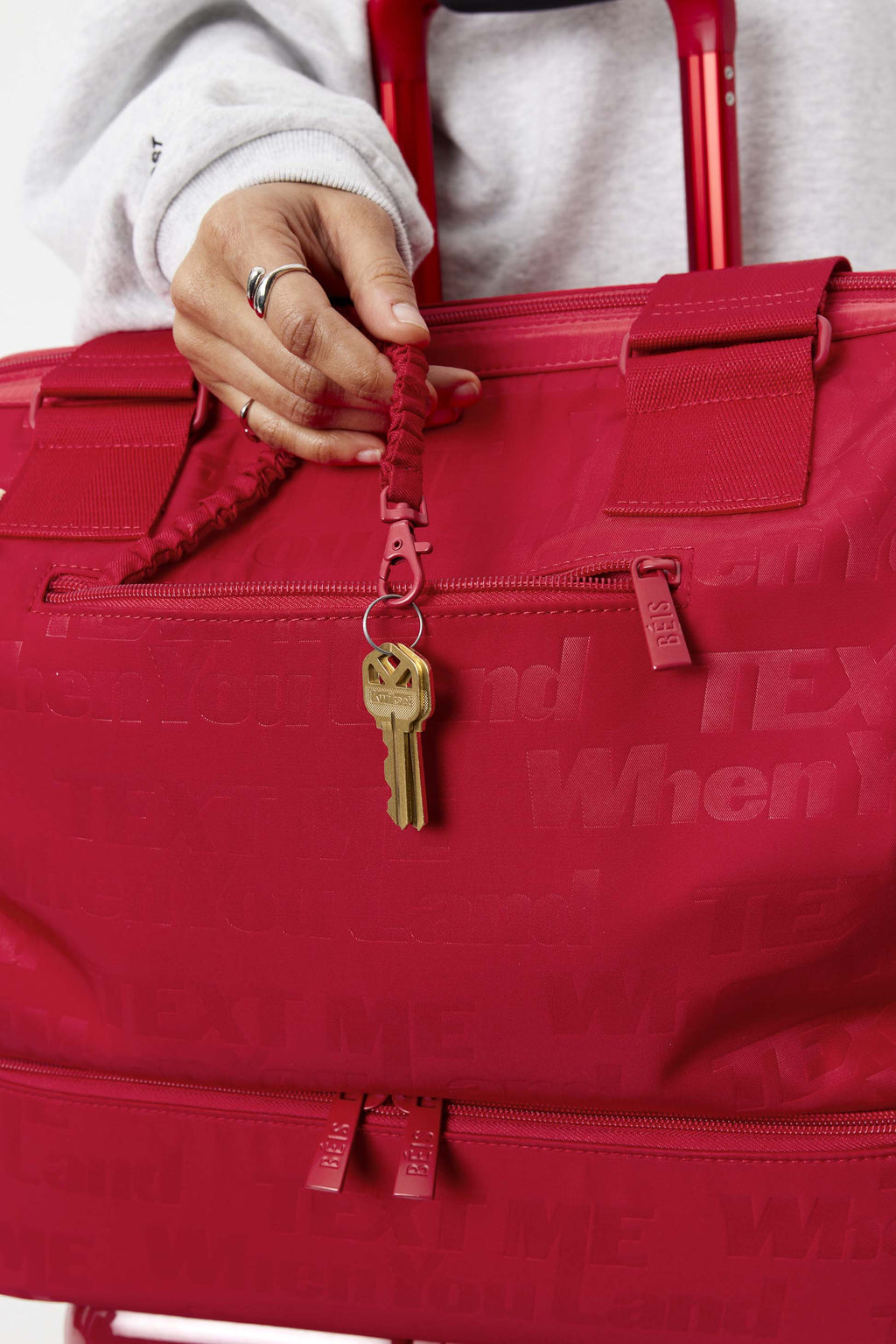 The Mini Weekender in Text Me Red - Image 8