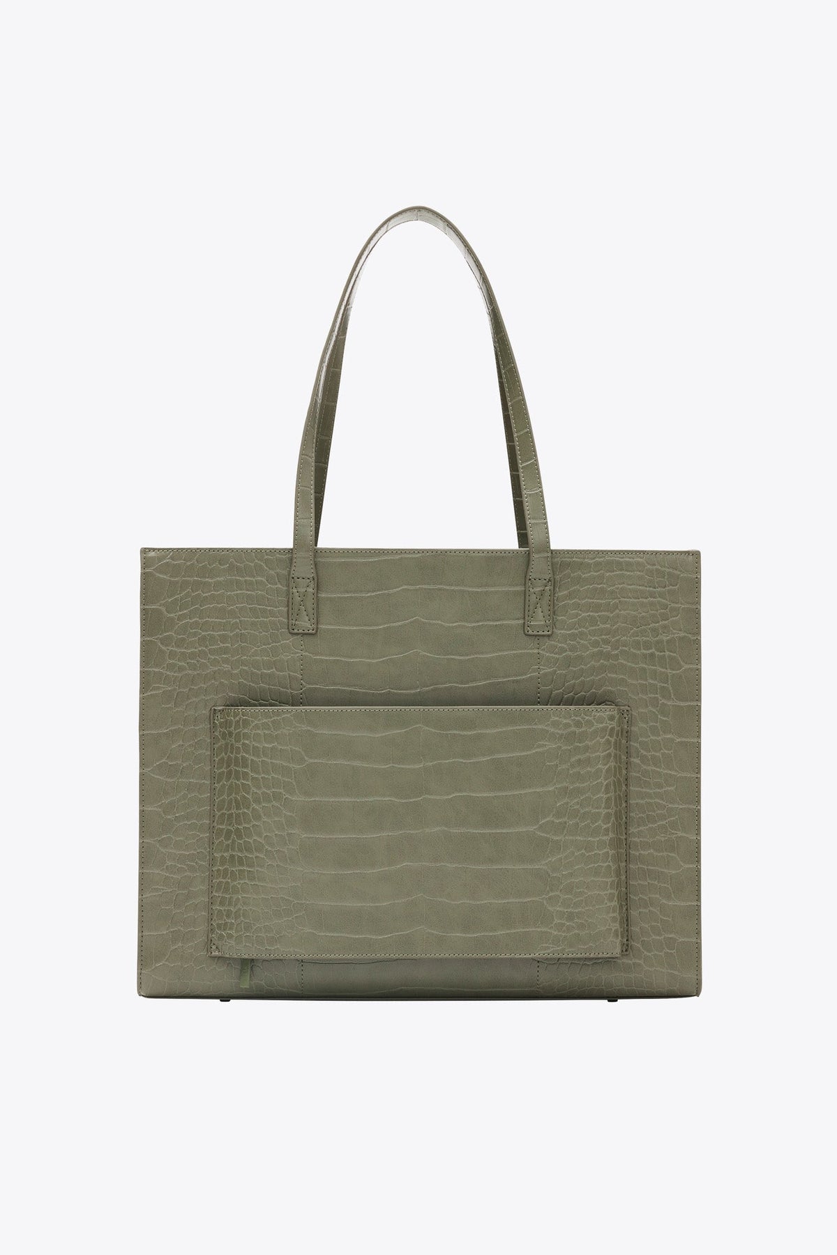 Resale The Large Work Tote in Olive Croc - Image 3