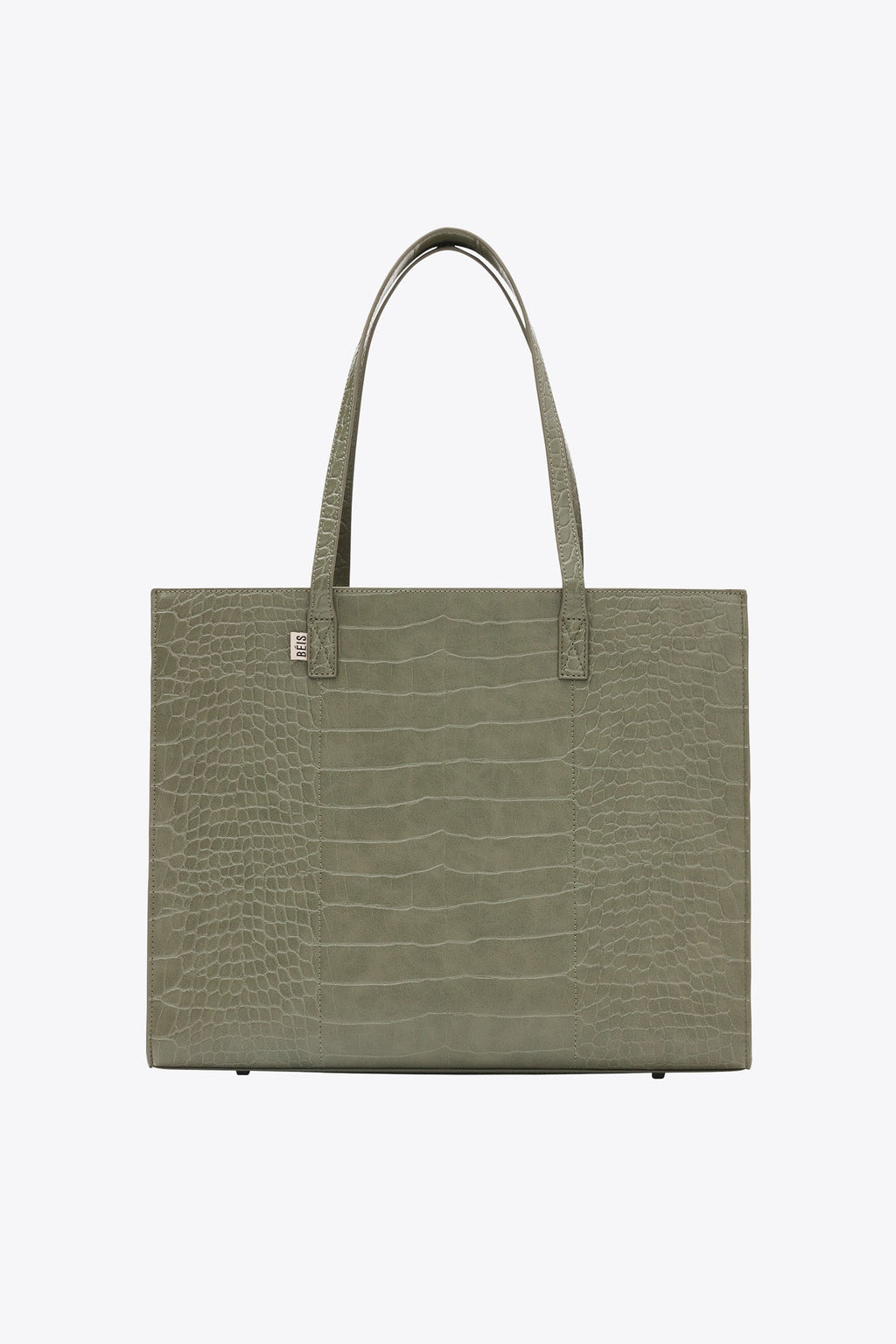 Resale The Large Work Tote in Olive Croc - Image 10