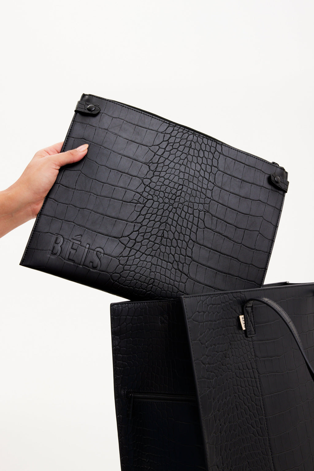 Resale The Large Work Tote in Black Croc - Image 4