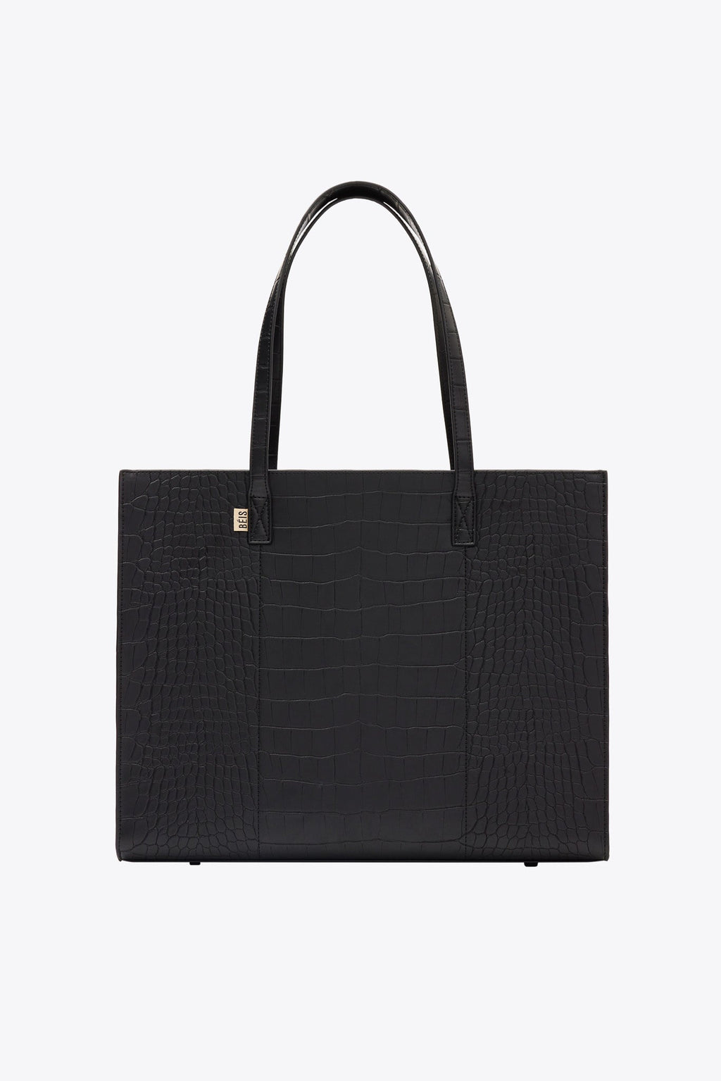 The Large Work Tote in Black Croc - Image 13