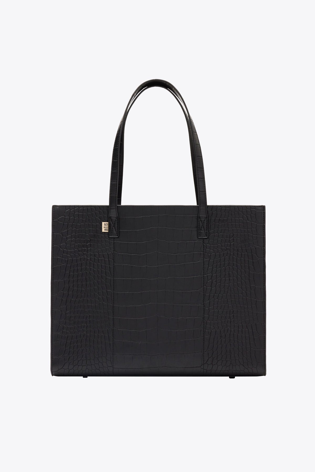 The Large Work Tote in Black Croc - Image 13