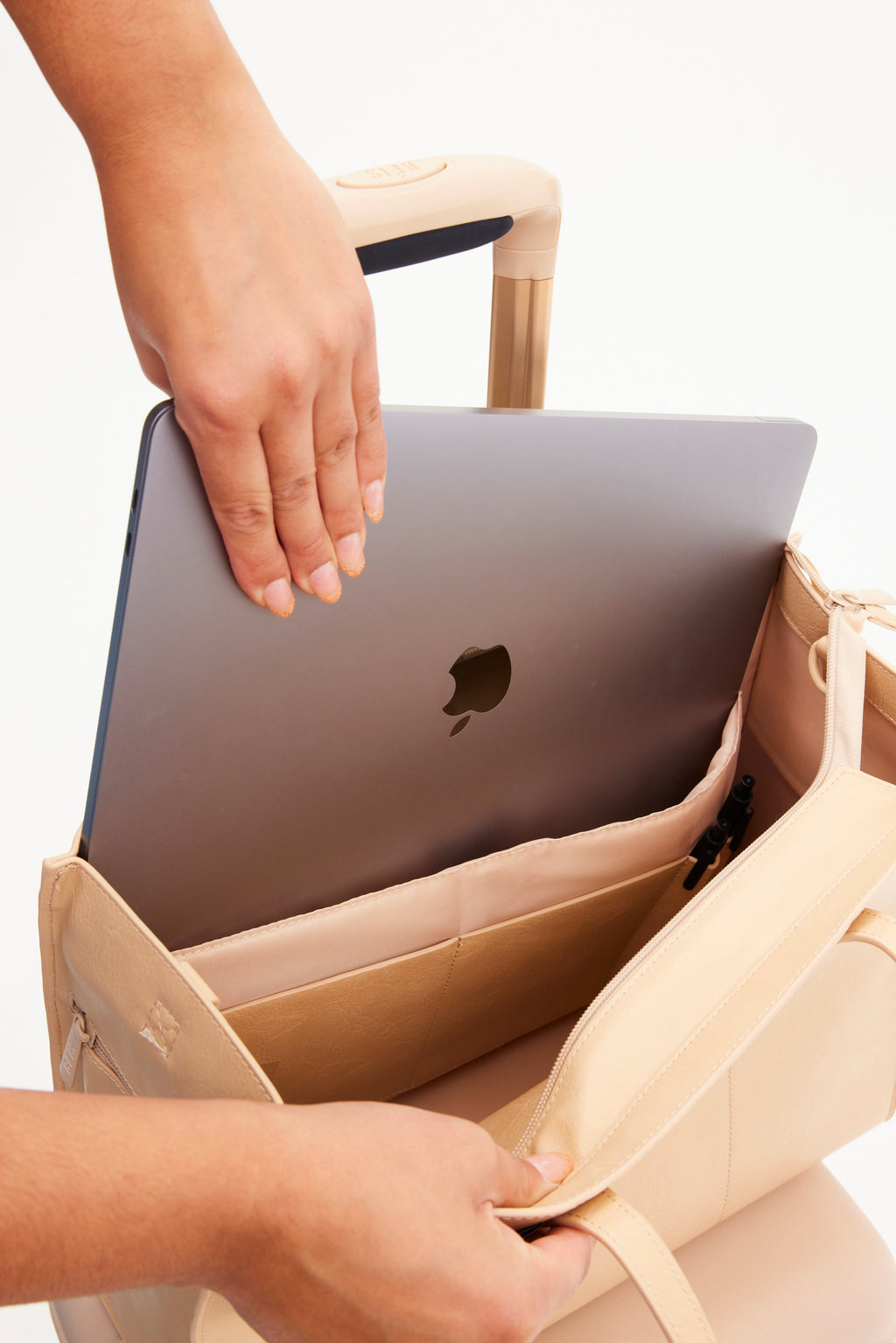 The Work Tote in Beige - Image 6