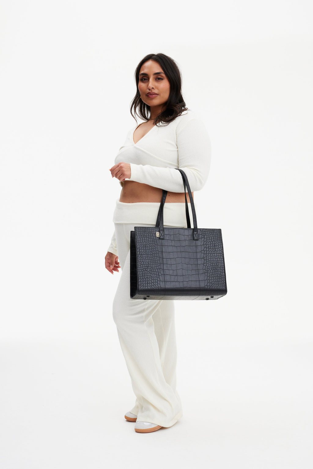 The Work Tote in Black Croc - Image 5