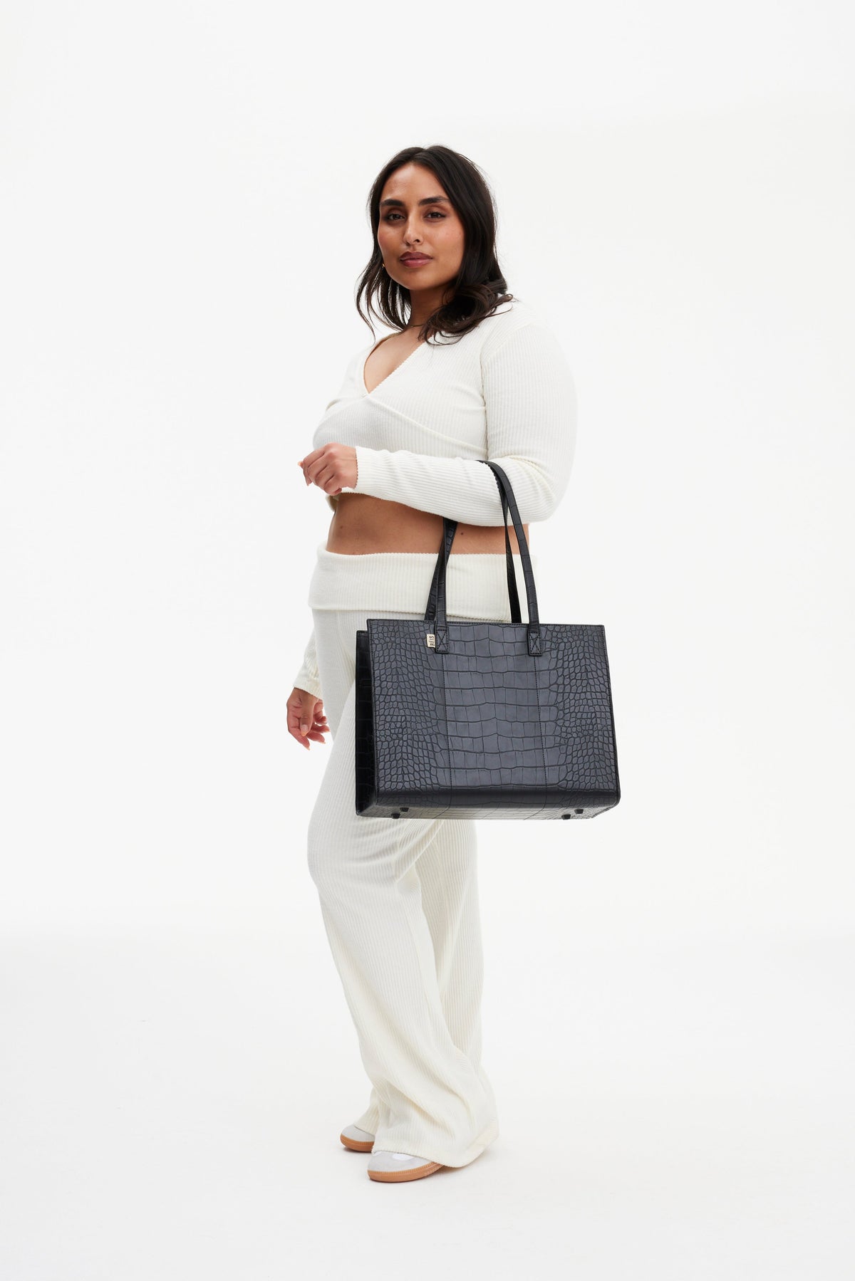 The Work Tote in Black Croc - Image 5