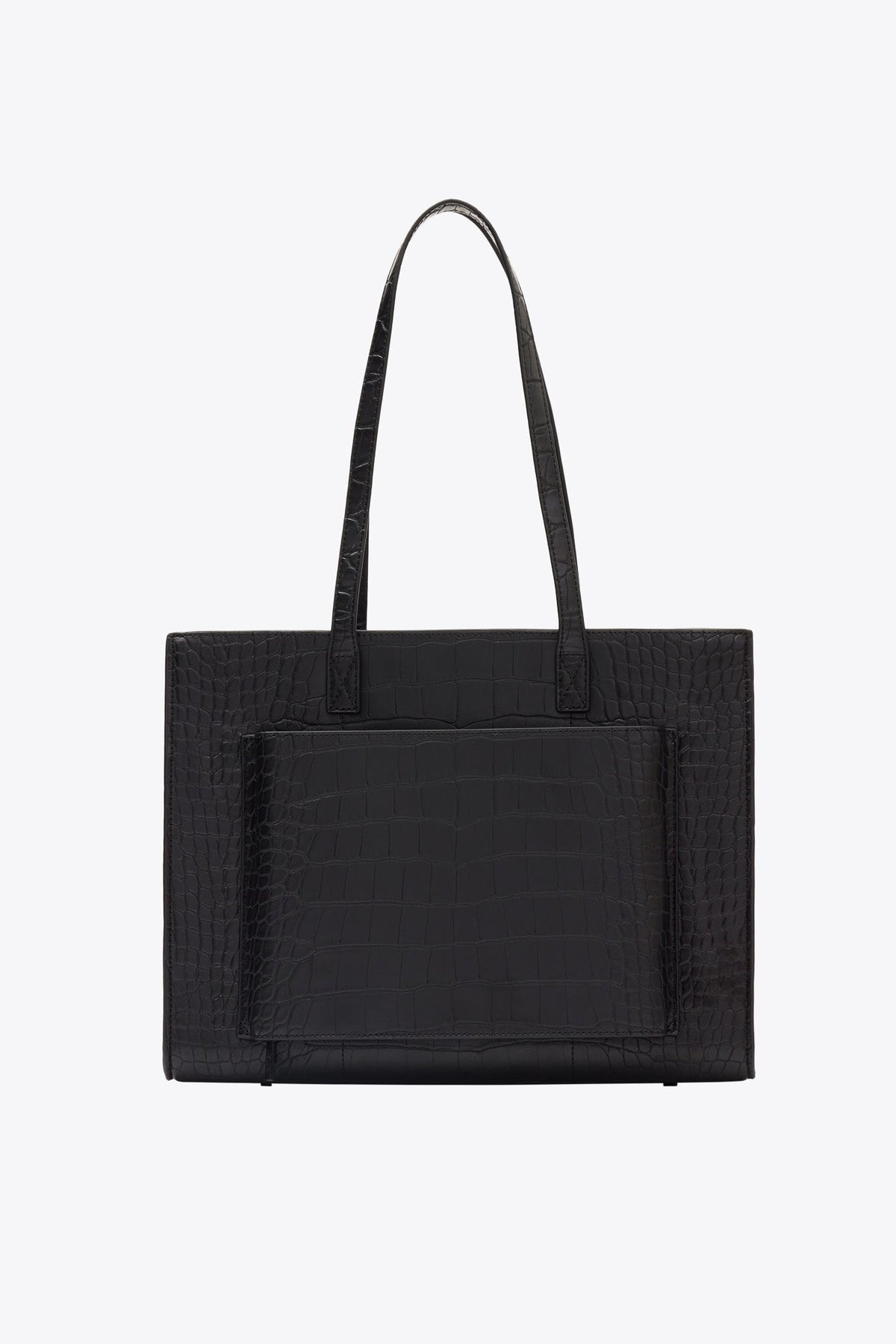 The Work Tote in Black Croc - Image 3