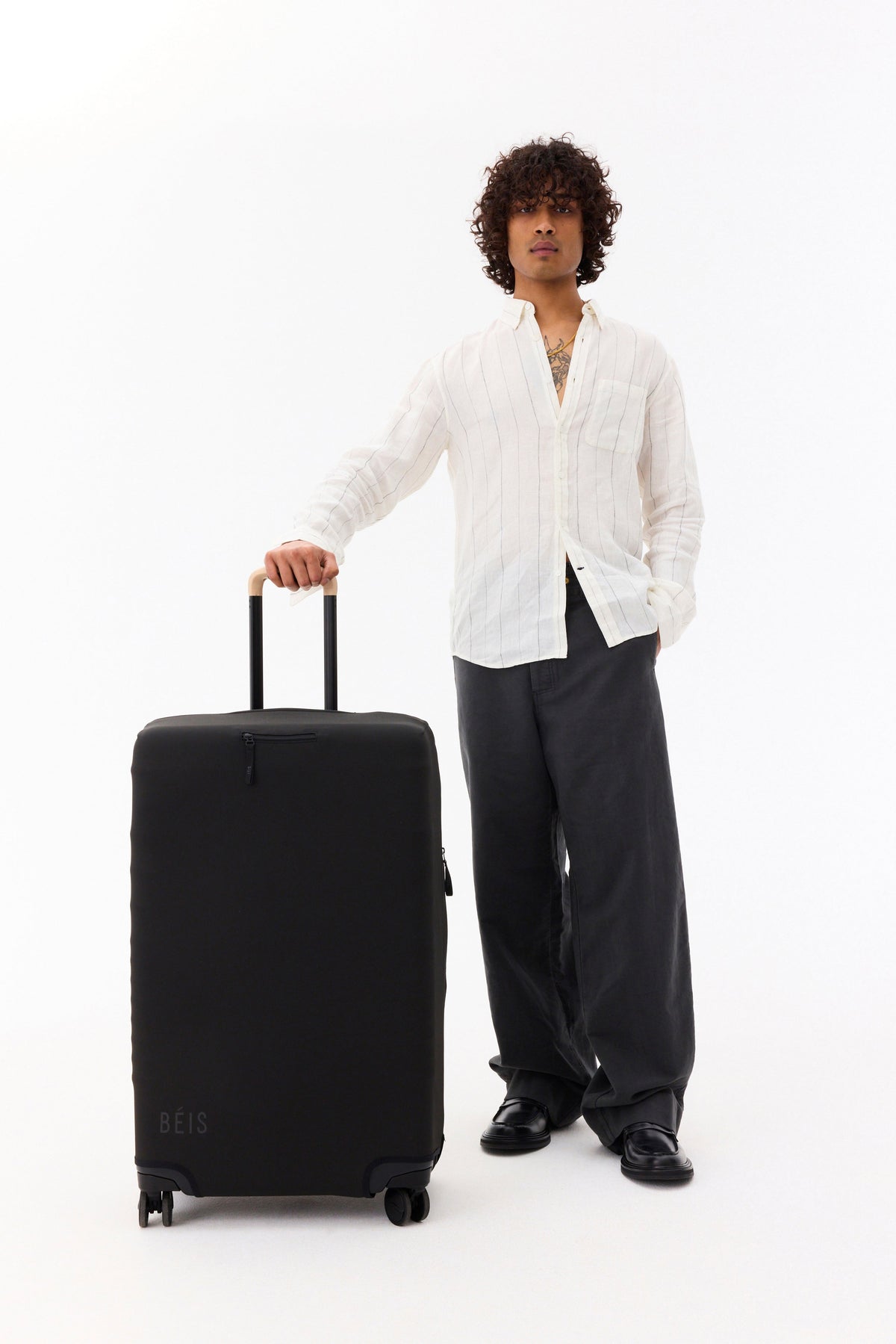 The Large Check-In Luggage Cover in Black - Image 4