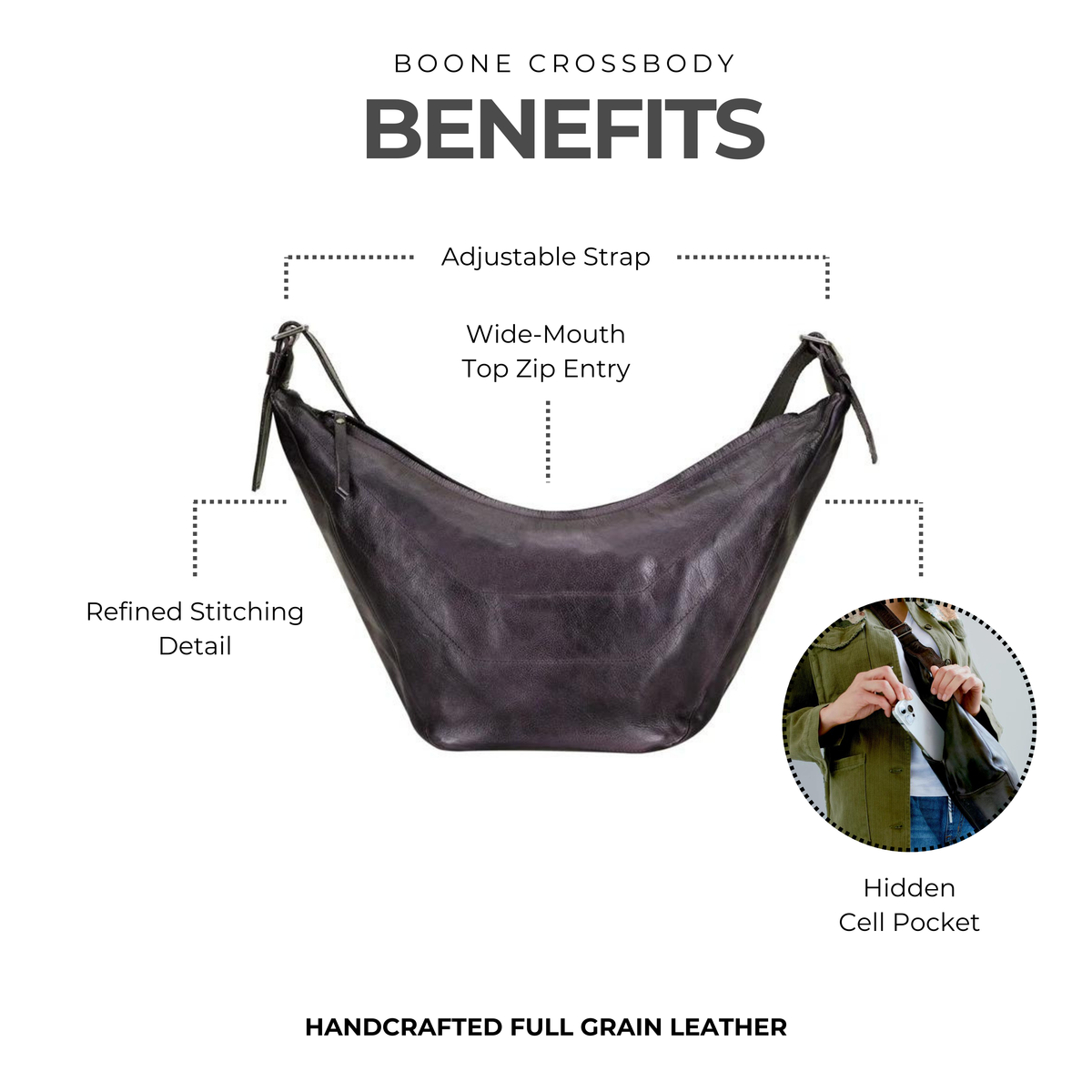 Boone Leather Sling Bag - Image 13