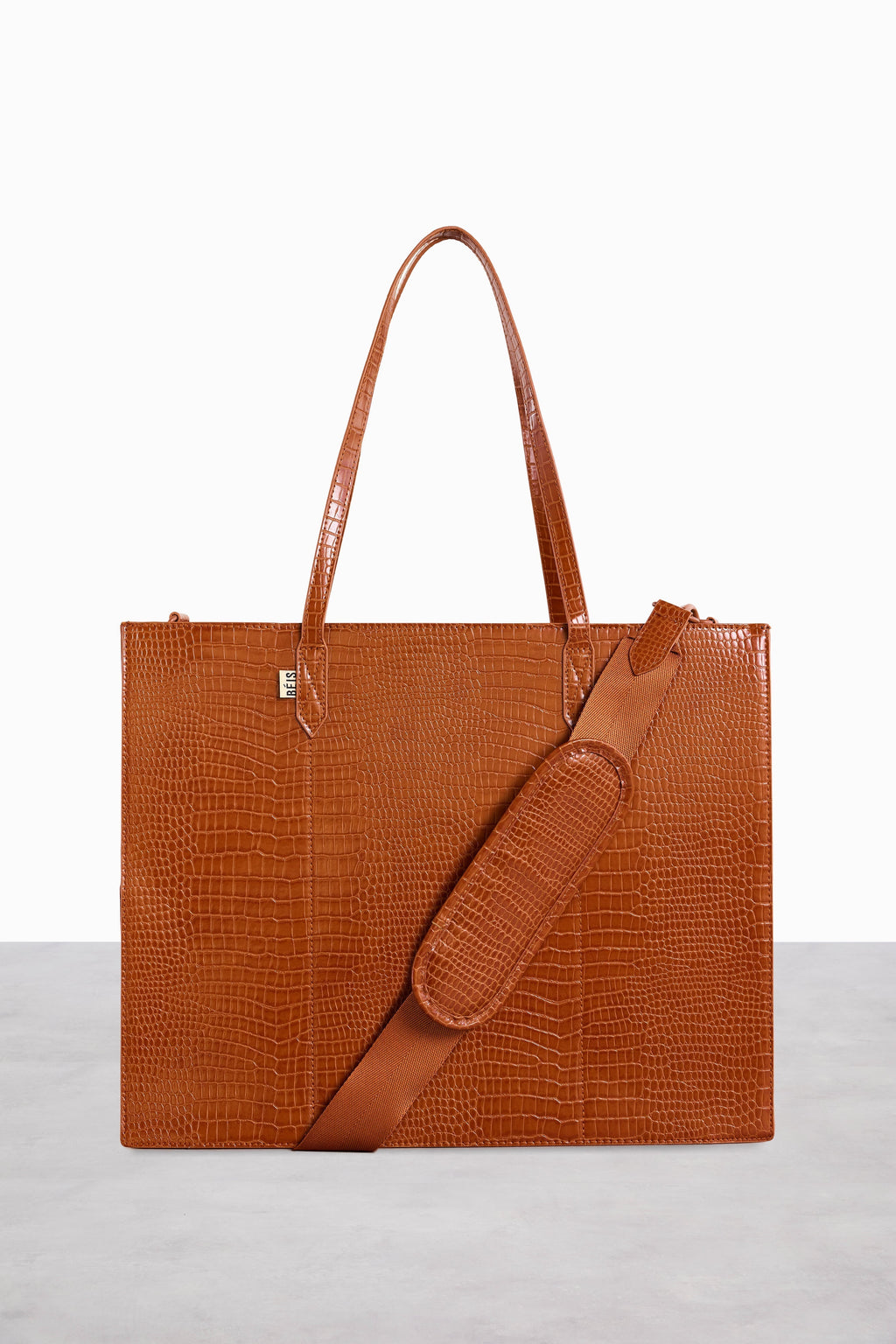 Resale The Large Work Tote in Cognac Croc - Image 2