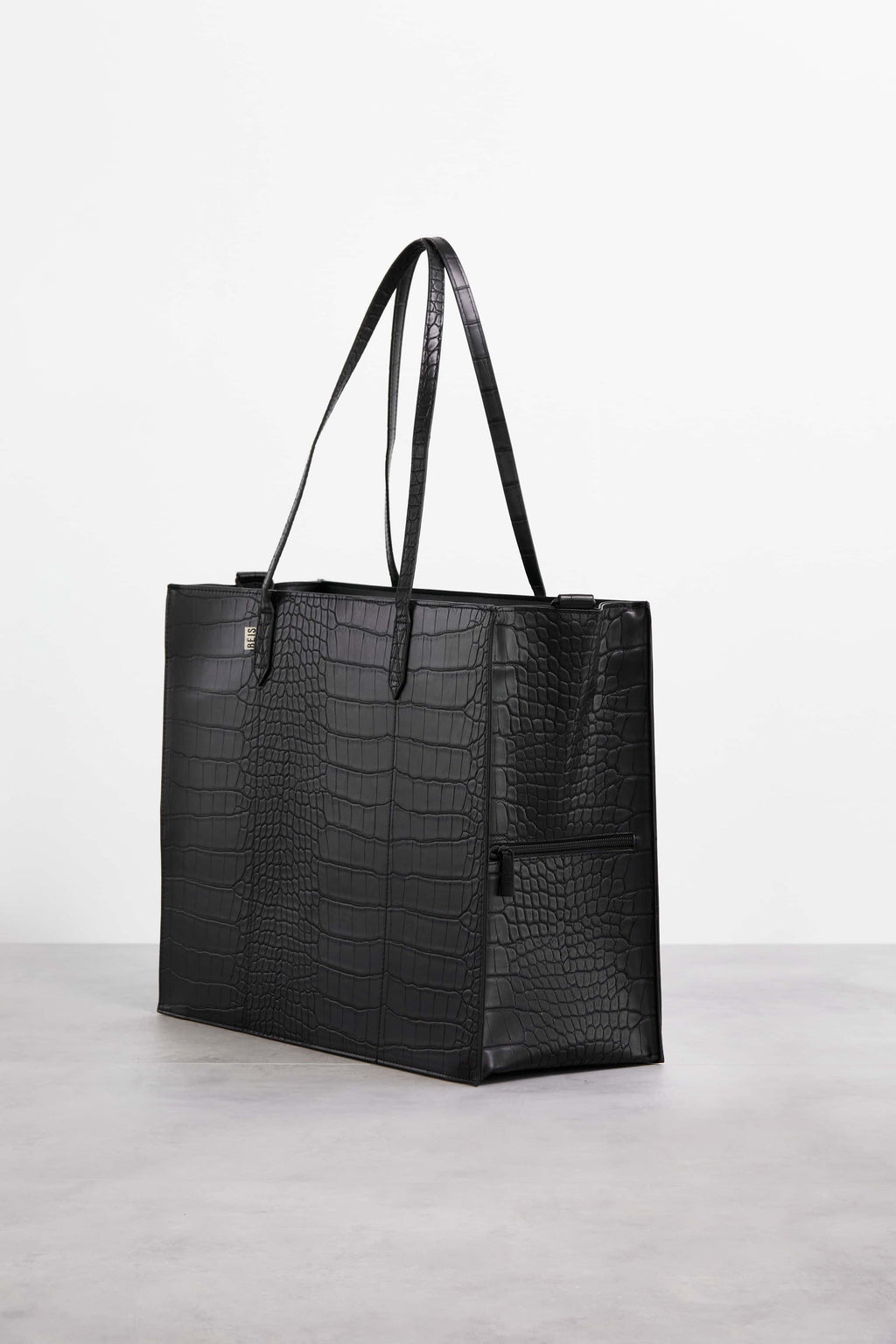 Resale The Large Work Tote in Black Croc - Image 3