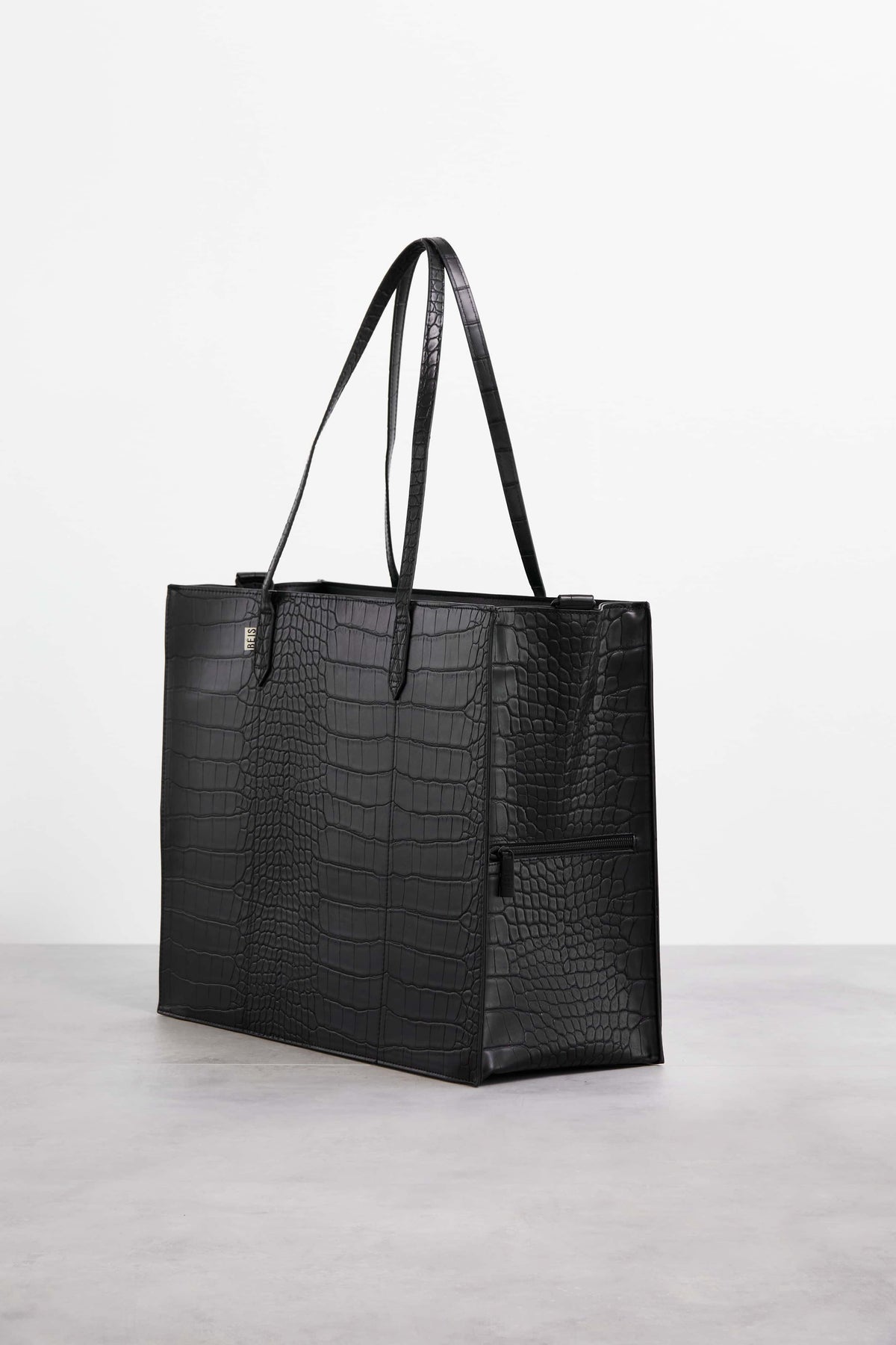 Resale The Large Work Tote in Black Croc - Image 3