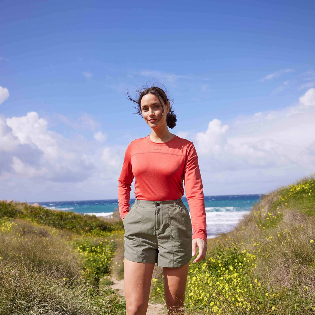 Blakely Womens Long Sleeve Performance Top - Cranberry Marl - Image 7