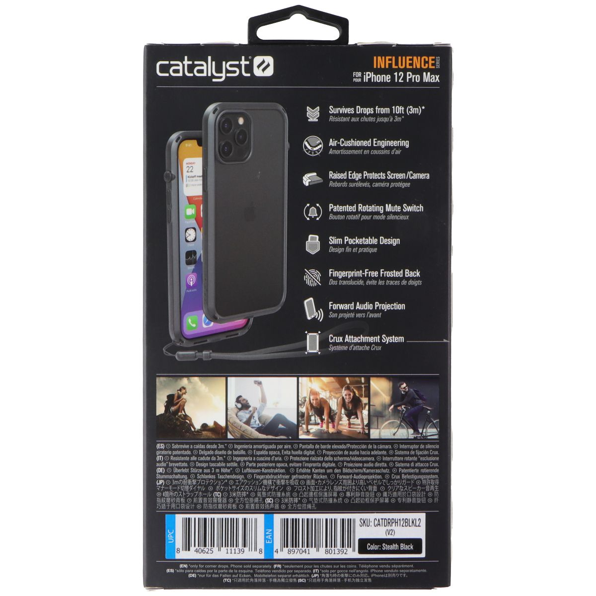 Catalyst Influence Series Case for Apple iPhone 12 Pro Max - Stealth Black - New - Image 2