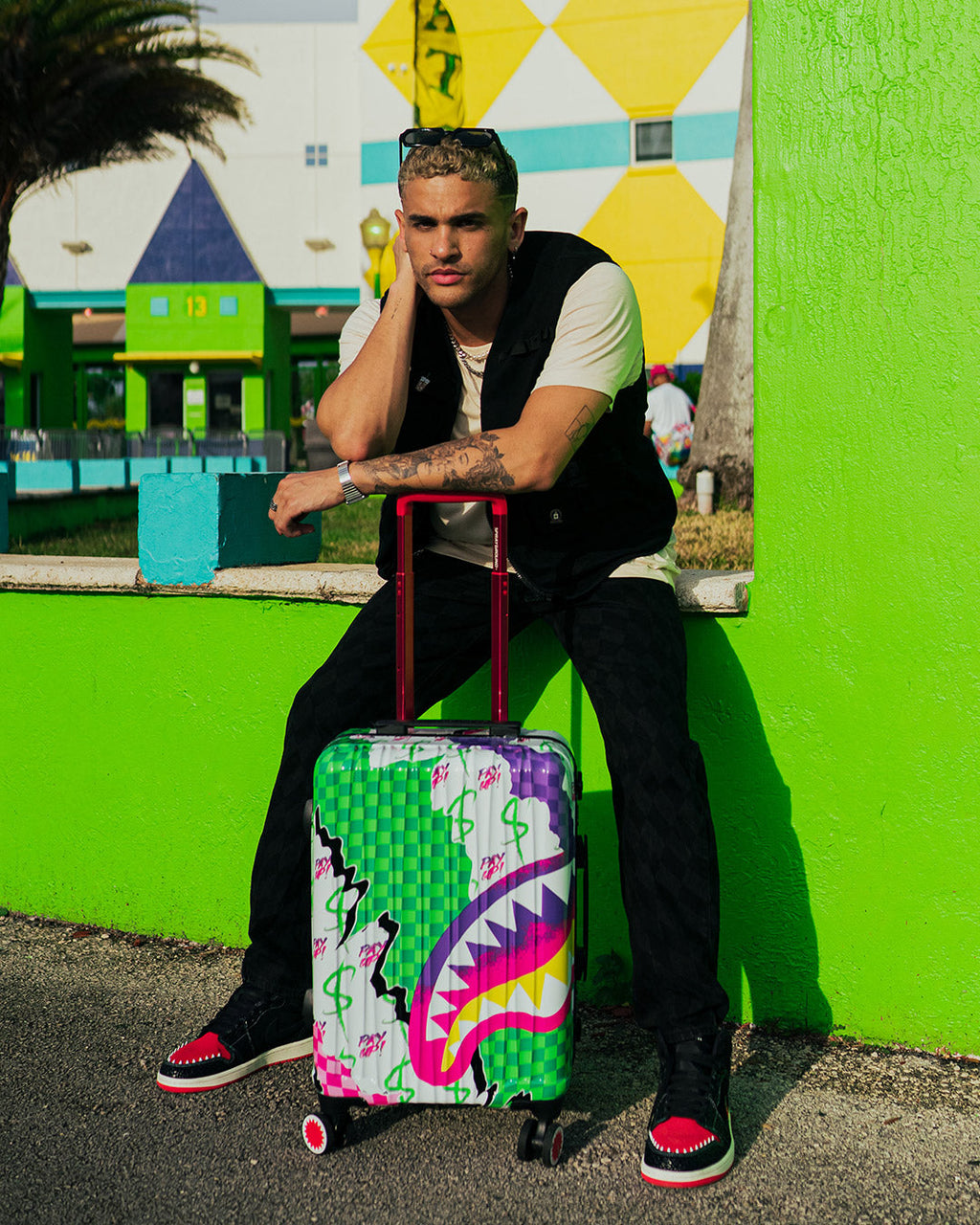 Dreamy Technicolor Sharknautics Hardshell Carry-On Luggage - Image 2