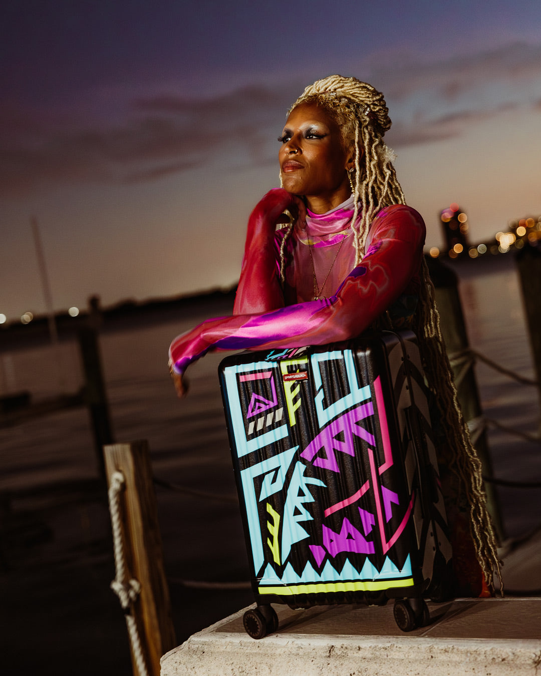 A.i. Path to the Future III Hardshell Carry-On Luggage - Sandflower Collab - Image 4