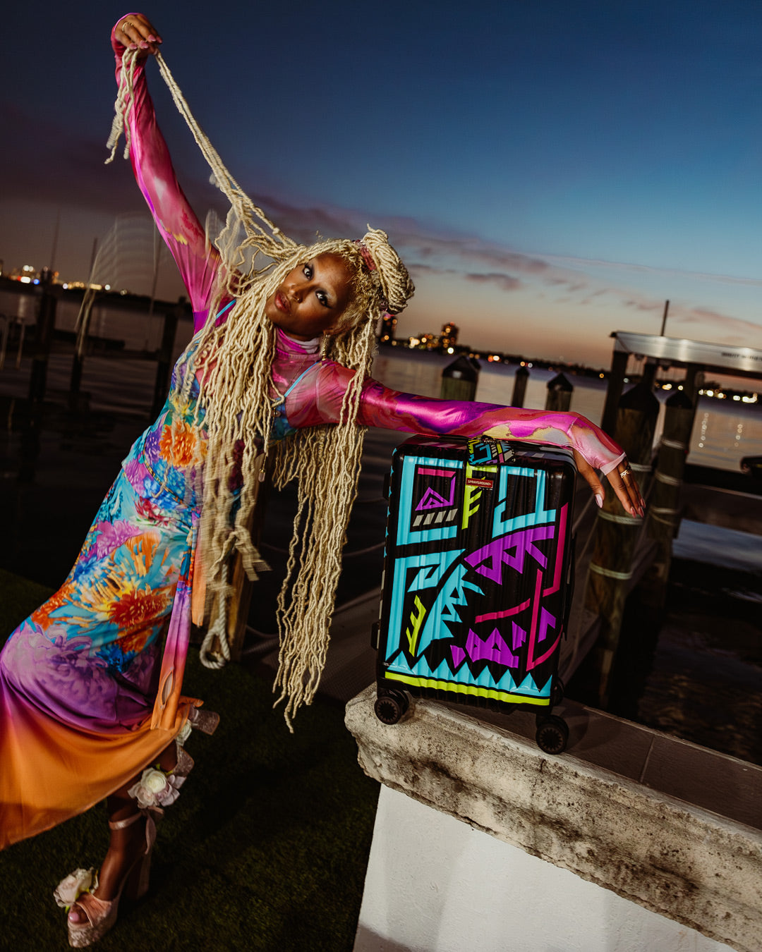 A.i. Path to the Future III Hardshell Carry-On Luggage - Sandflower Collab - Image 8