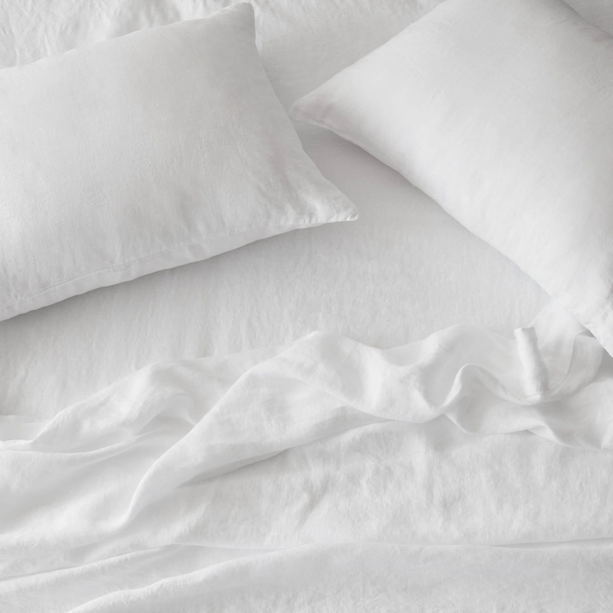Stonewashed Linen Sheet Set - White