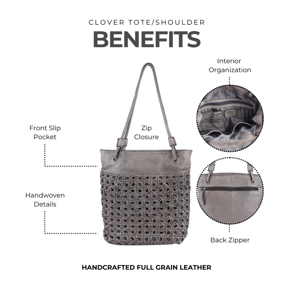 Clover Leather Tote Bag - Image 2