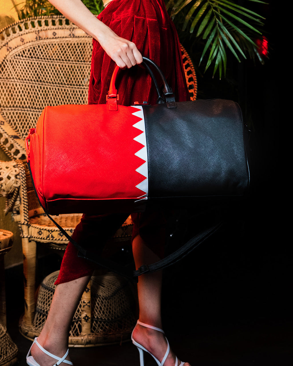 Vertical Shark Cut & Sew Duffle - Image 6