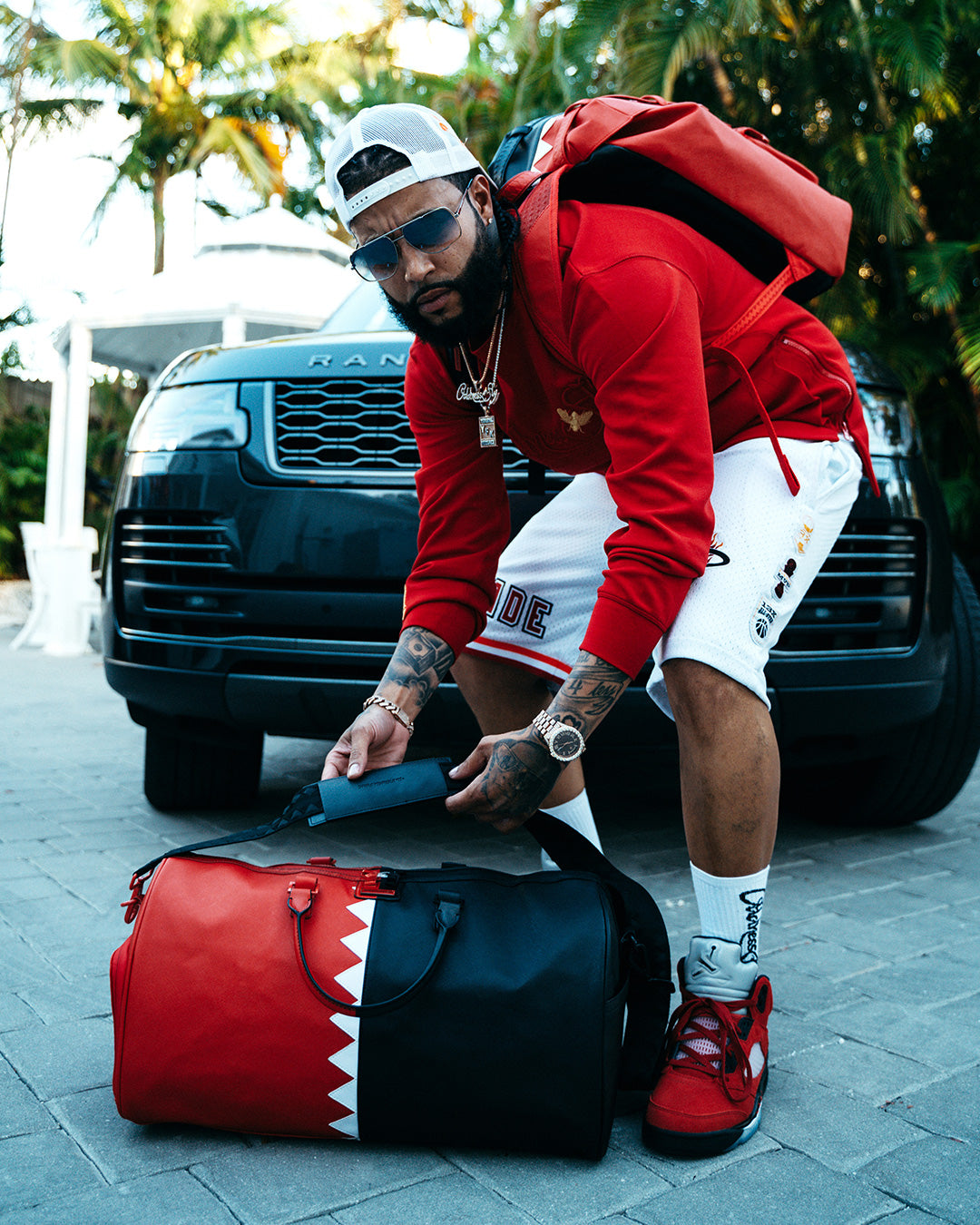 Vertical Shark Cut & Sew Duffle - Image 12