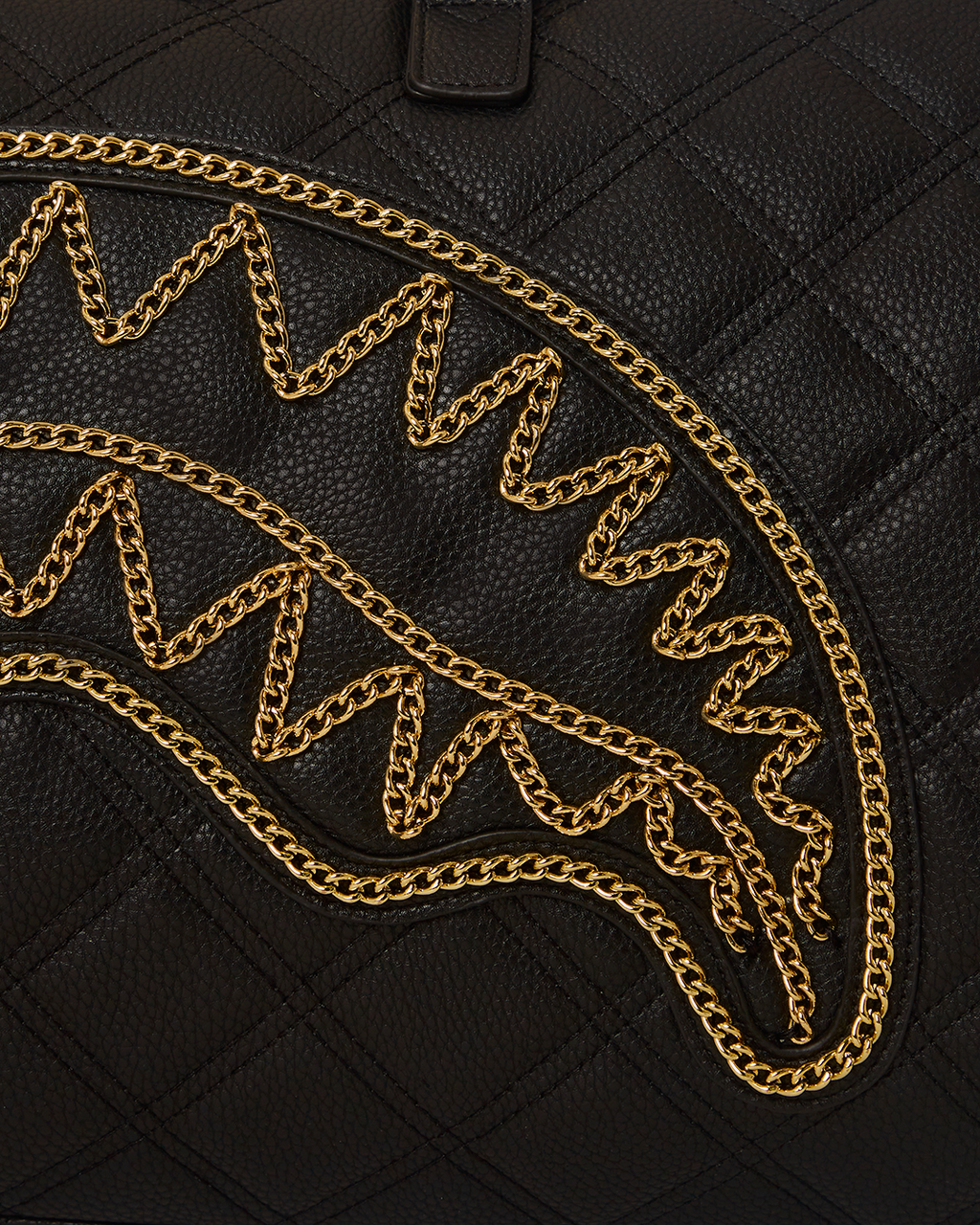 Noir Quilt Gold Chain Shark Duffle - Image 16
