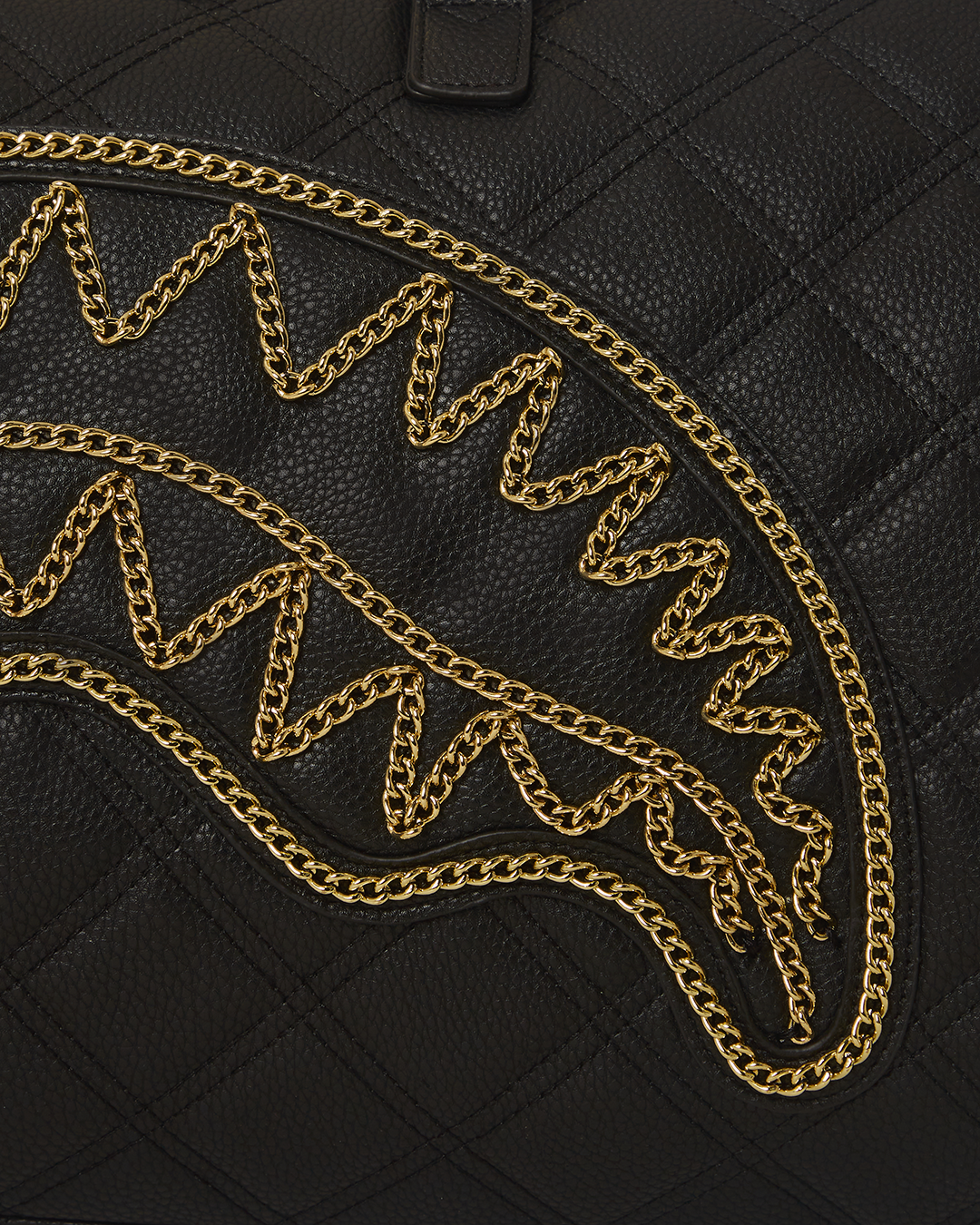 Noir Quilt Gold Chain Shark Duffle - Image 16