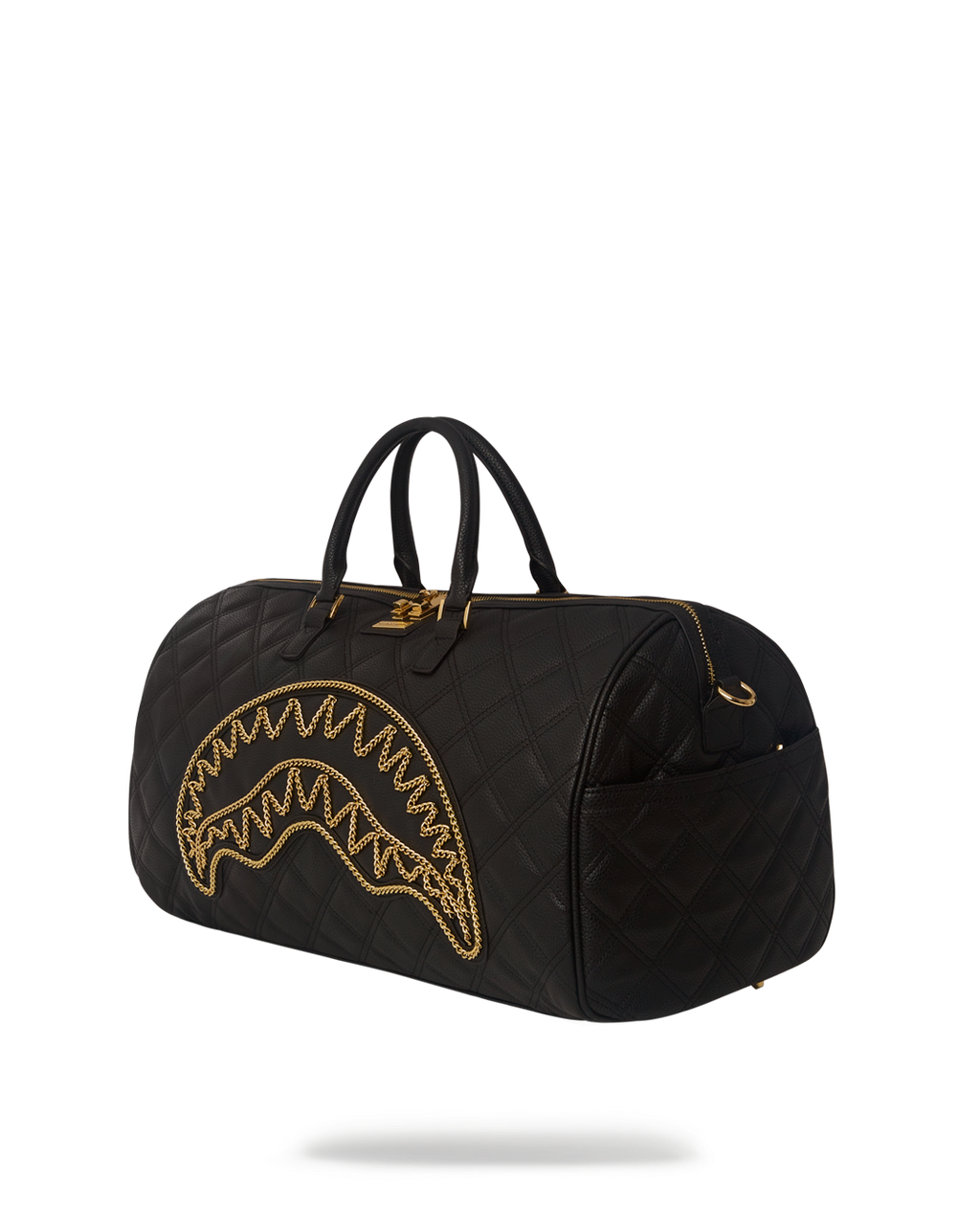 Noir Quilt Gold Chain Shark Duffle - Image 3