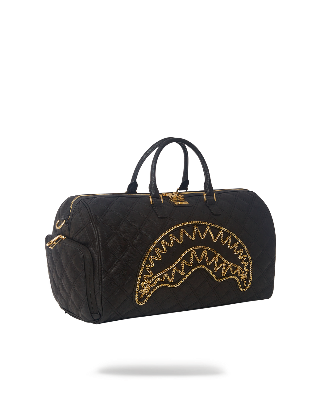 Noir Quilt Gold Chain Shark Duffle - Image 7