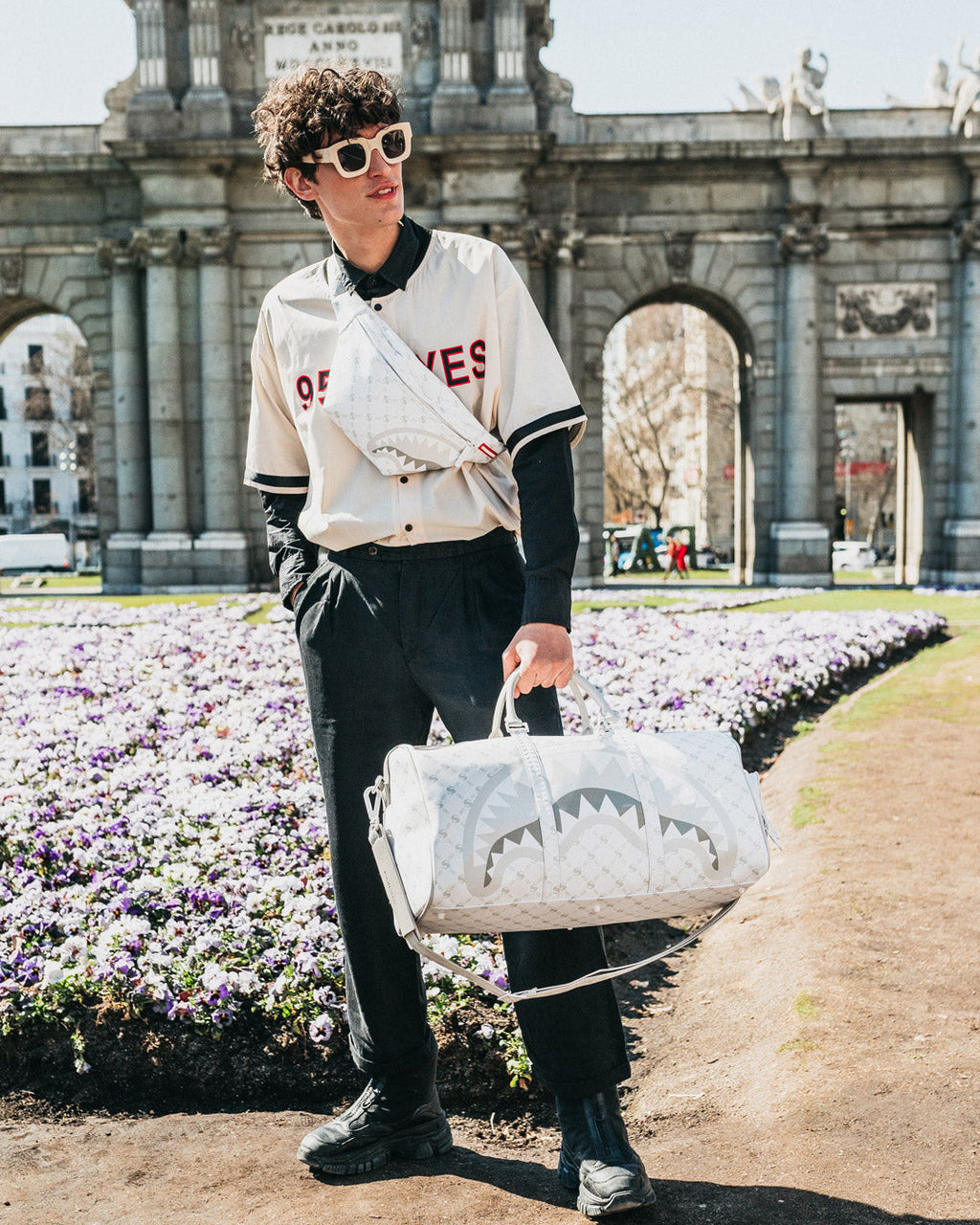 Money Pattern Powder Emperor Duffle - Image 4