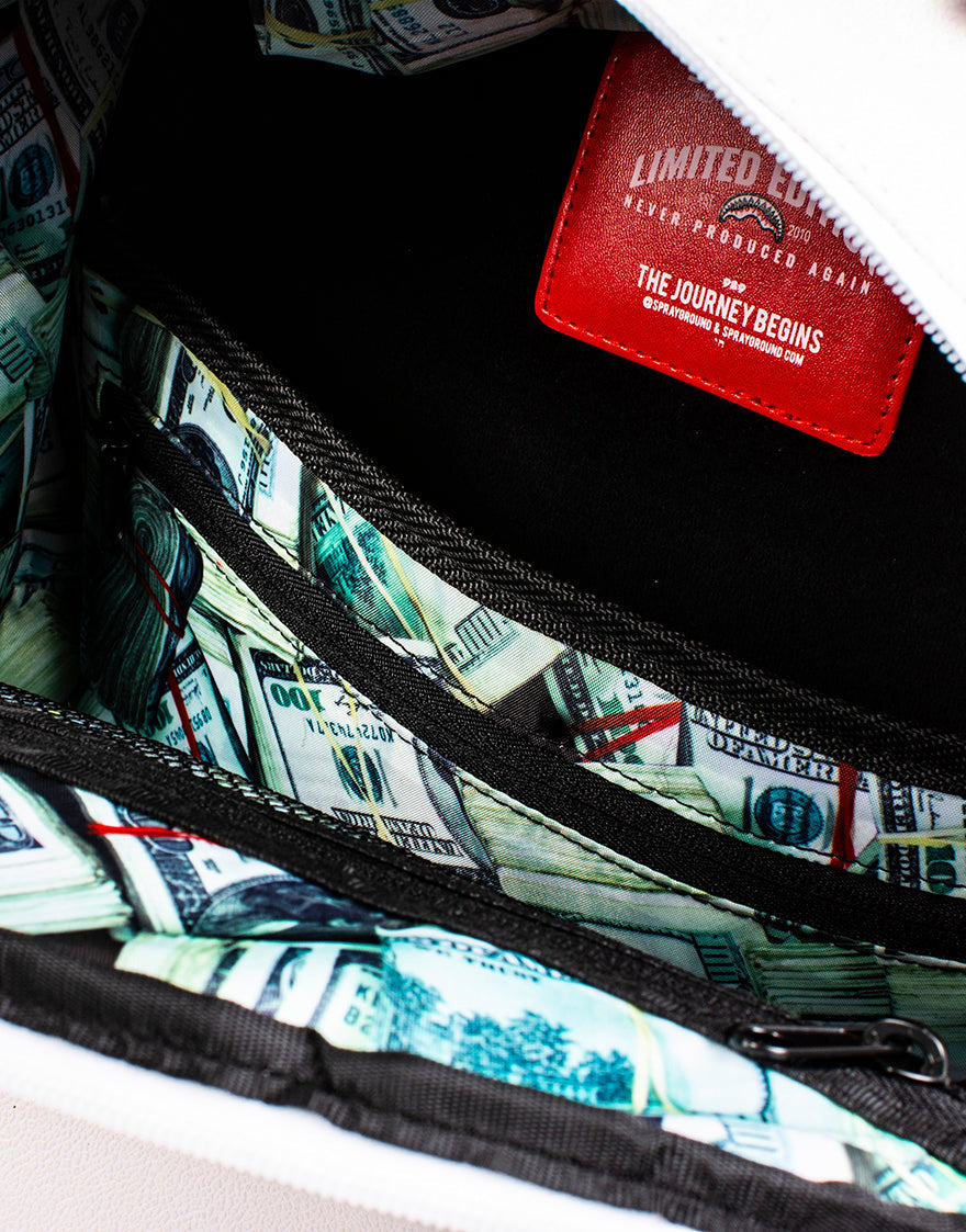 The Sprayground DIY White Backpack (Vegan Leather & Inner Money Lining) & Markers Included - Image 10