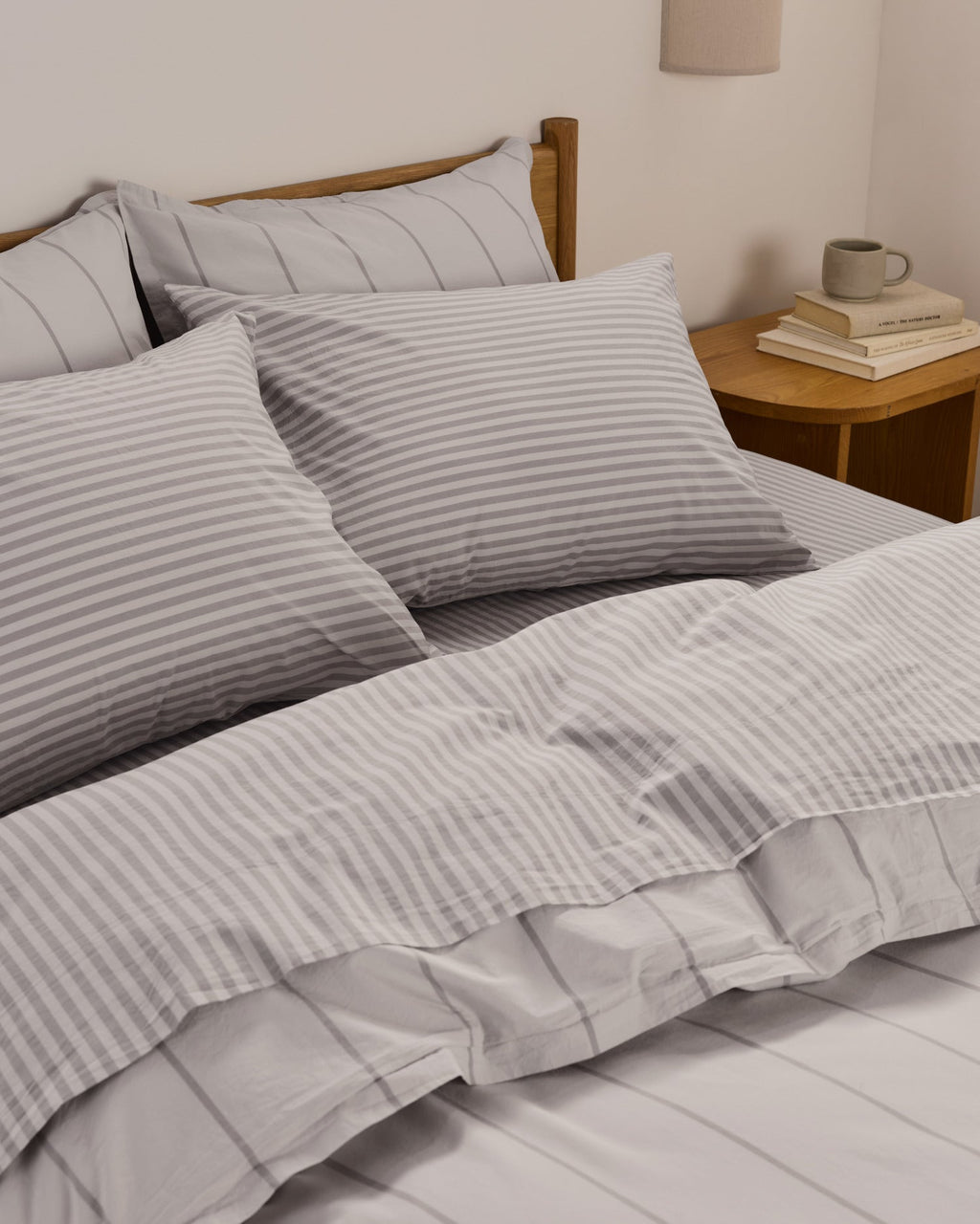 Percale Sheet Set - Pebble Stripe F/Q - Image 4