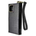 Elizabeth James Wristlet Folio for MagSafe for iPhone 15/14/13 - Black Croc - New