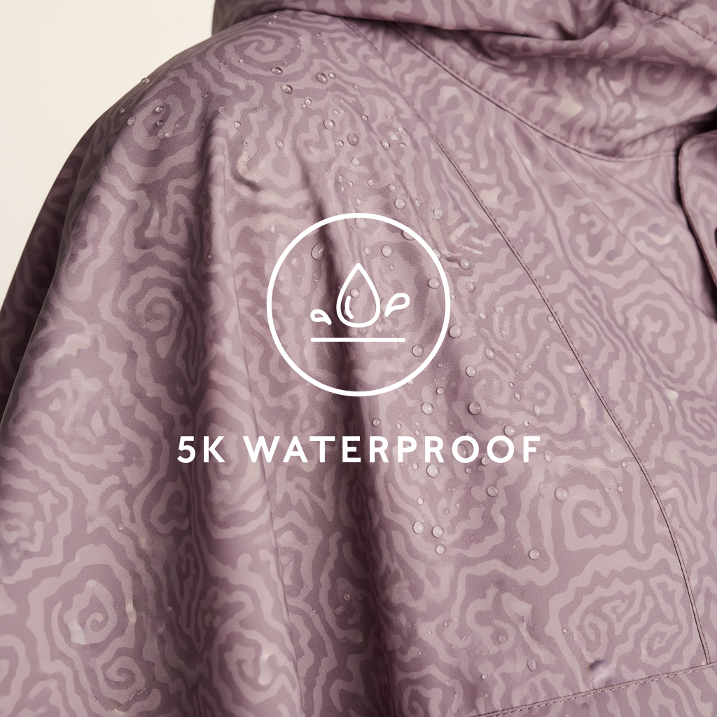 Drench Unisex Waterproof Poncho - Dusky Pink Wiggle Print - Image 10