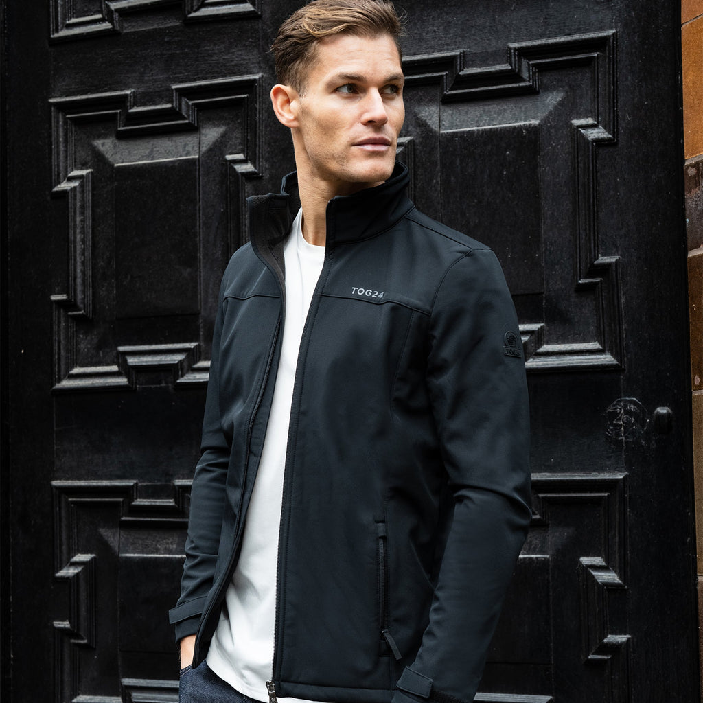 Feizor Mens Shower Resistant Softshell Jacket - Black