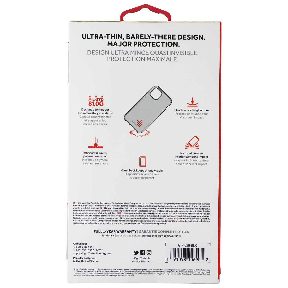 Griffin Survivor Clear Series Case for Apple iPhone 11 Pro Max - Black - New - Image 2